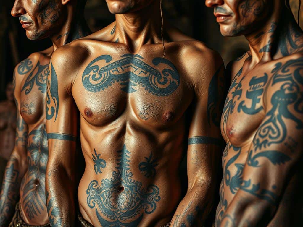 Historical tattoos showing ancient body art practices
