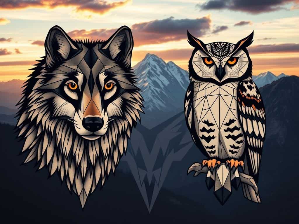 geometric animal tattoos