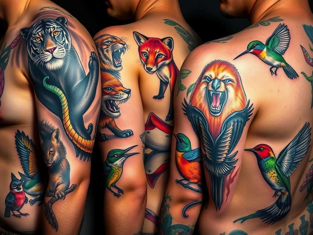 diverse styles of animal tattoos