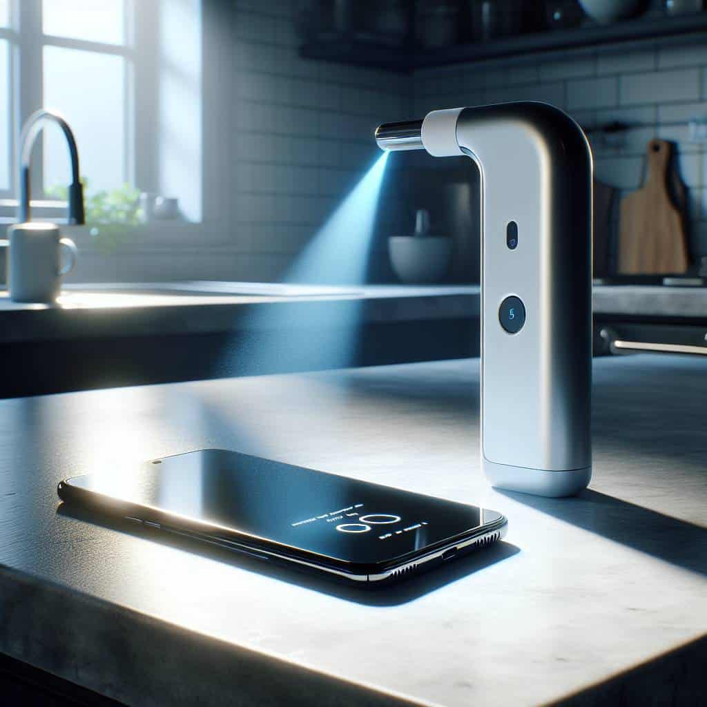 Discover the Top Phone Sanitizing Gadgets for a Germ-Free Life 2 Modern phone sanitizing gadgets on countertop.