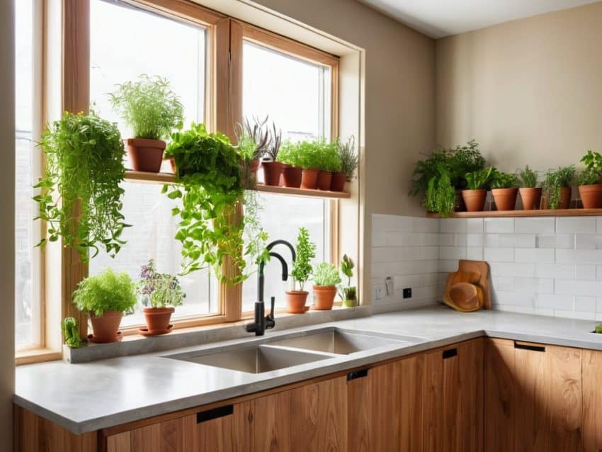 Vertical herb gardens for small kitchens
