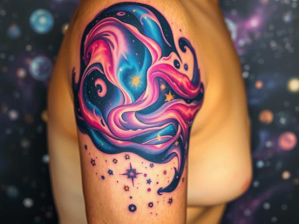 colorful galaxy tattoos